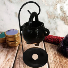 2X Hanging Cauldron Wax Burner Witch Caldron Pot Candle Holder Essential Oil Incense Aroma Diffuser Candle Tealight