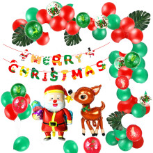 107 PièCes NoëL Joyeux NoëL Ballon Ensemble Vacances ThèMe Fond DéCoration Ballon FêTe de NoëL