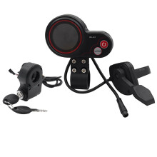 Kit D'Affichage LCD D'AccéLéRateur au Pouce QS-S4 36V-60V + Clé de Verrouillage D'Allumage pour Zero 8 9 10 8X 10X Scooter éLectrique 6PIN Display