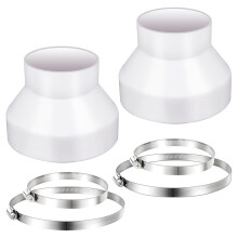 Lot de 2 Adaptateurs Réducteurs de Conduit de 6 à 4 Pouces, Réducteurs et Réducteurs de Conduit D'Air avec Colliers de Serrage, Connecteurs de