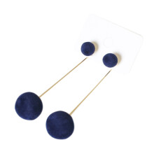 Fashion Orecchini un Goccia per Le Donne Coreane Personalità Rotonda Orecchini Nappa Lunga Dichiarazione Gioielli Blu