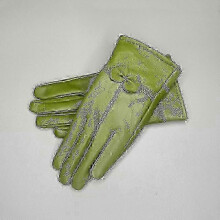 (dark green) Women's Solid Color Leather Gloves Warm Winter Protection Outdoor Accessories