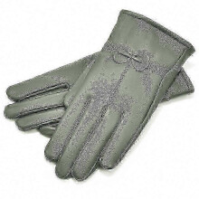 (light green) Women's Solid Color Leather Gloves Warm Winter Protection Outdoor Accessories