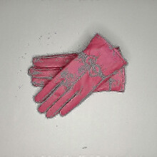 (rose red) Women's Solid Color Leather Gloves Warm Winter Protection Outdoor Accessories