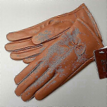 (light brown) Women's Solid Color Leather Gloves Warm Winter Protection Outdoor Accessories