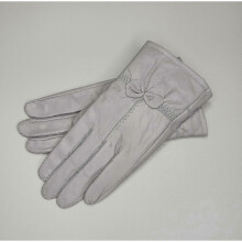 (light grey) Women's Solid Color Leather Gloves Warm Winter Protection Outdoor Accessories