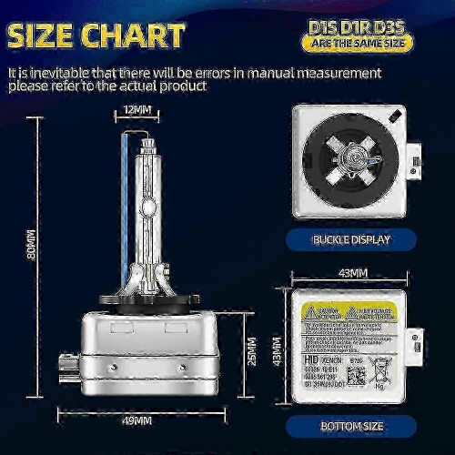 (D1S, 8000 K) 2pcs Hid Headlight Bulb D1s 12000k Blue For Auto Replacement 2