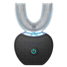 (Black) Ultrasonic Electric Toothbrush ,automatic Toothbrush U-shape Full Mouth 360 Clean Teeth Whitening