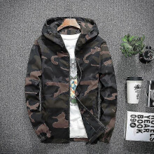 (coffee, XXXXXL) Outdoor Jacket Men Casual Hoodie Jackets Spring Camo Hooded Windbreaker Coat Male Outwear Streetwear