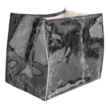 Marble Pattern Tissue Box Pu Leather Home Car Napkin Paper Container Paper Towel Napkin Case Pouch Home Decor—Black