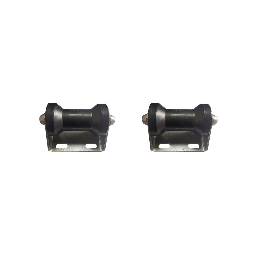 2X Stationary Keel Roller Assembly Galvanized Steel Boat Trailer Rollers With Brackets Keel Roller Assembly Part 4 Inch Black 4713939400730