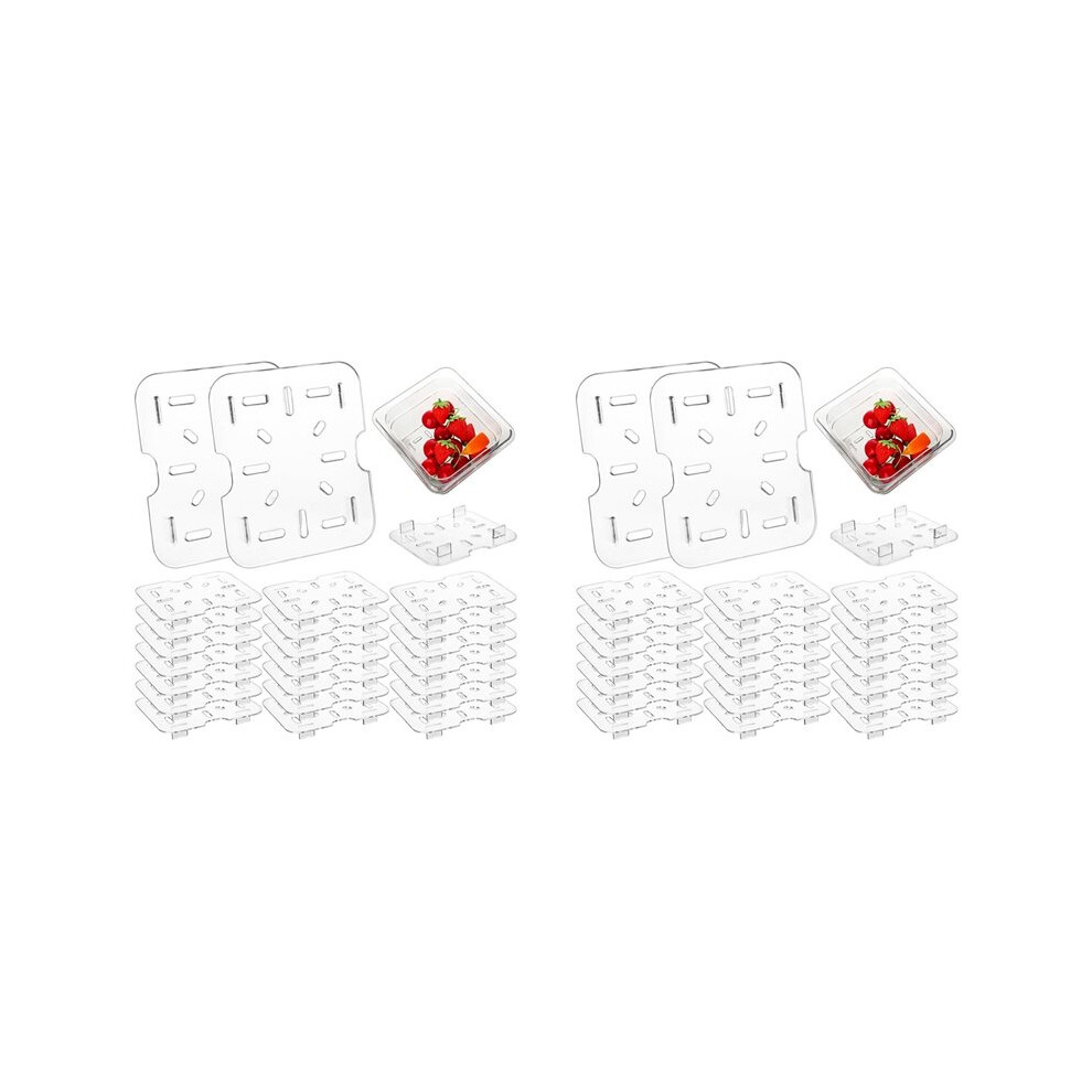 48 Pcs Plastic Drain Shelf For 1/6 Size Food Pan Clear Plastic Grate Acrylic Food Drain Trays For Food Fruit Vegetables 6032031539666