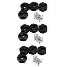 12X 12 mm Kombinierer Rad Naben Sechskant Adapter Aus Aluminium Legierung für  144001 1/14 RC Auto Ersatz Teile, Schwarz