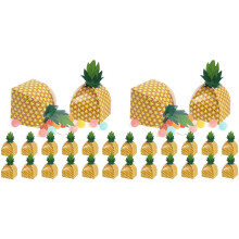 100PCS Pineapple Candy Cookie Box Hawaiian Party Gift Packing Box Bag Luau Summer Birthday Wedding Decoration