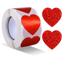500Pcs Autocollants Coeur, 1,5 Pouce Coeur Scrapbook Sticky Love ÉTiquettes Auto-AdhéSives pour la Saint Valentin, Mariage, FêTe (Rouge)