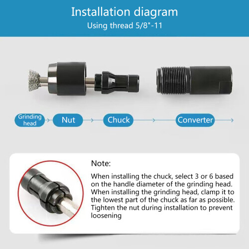 Threaded Tool Converter Kit Includes 3mm and 6mm Collets for 1