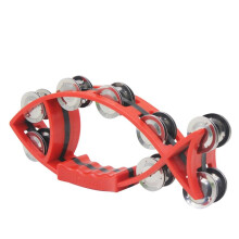 Hand Bell Musical Instrument Hand Bell Tambourine Rattle Bell Percussion Kid Toys Children's Early Education Tool,Red