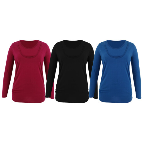 Comfortable Maternity Shirt with Discreet Nursing-royal blue S 2