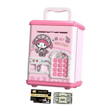 (13.5cmx11.5cmx18cm, Melody) Atm Piggy Bank For Kids Educational Fingerprint Recognition Educational Toys Kuromi