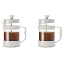 2X Caffettiera French Press da 12 Once, Macchine da Tè per Caffè Bianco con Caffè Nel Vetro Borosilicato Freddo E Caldo