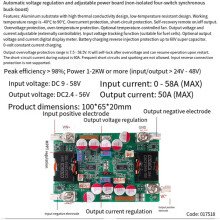Alimentation CC Automatique Élévateur/Abaisseur de Tension 2000 W, Tension et Courant Constants Réglables, 12 V/24 V/60 V/50 A