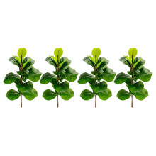 4X Piante Artificiali Foglia di Violino Fico Faux Ficus Lyrata Albero Cespugli Verdi Finti Pianta
