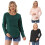Comfortable Stretch Cotton Blend Maternity Shirt-Green L 3