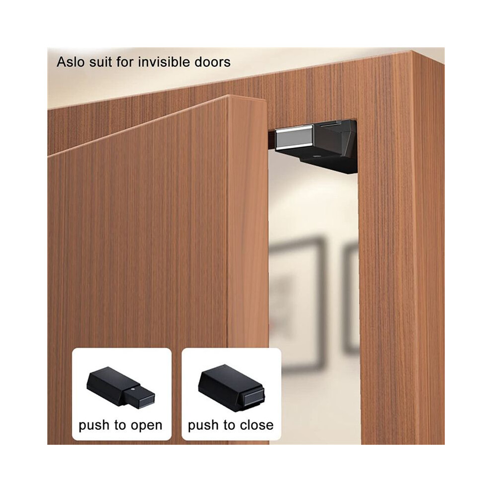 Heavy Duty Push To Open Cabinet Hardware 16Pc Magnetic Push & Lock For Door Touch Latches Rv Closet Plastic Black 6031910650980