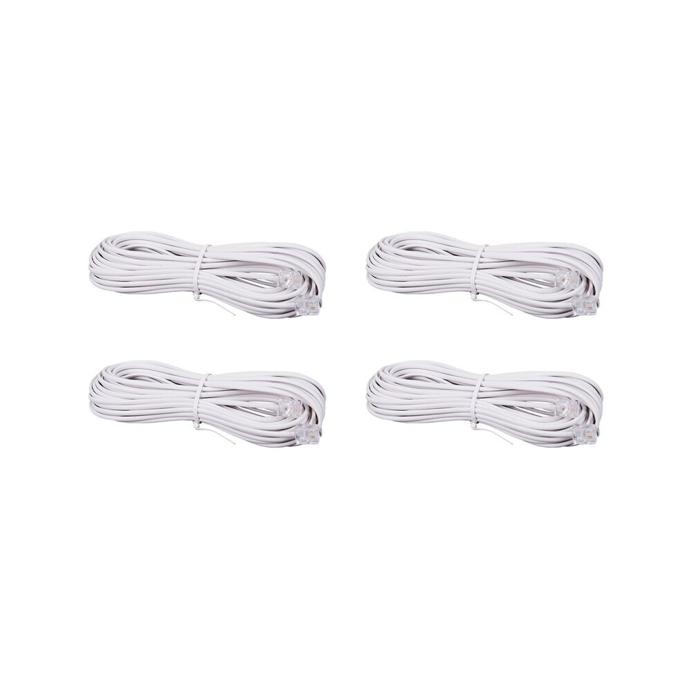 4Pcs 10M Rj11 Telephone Connector Extension Cable White 6034194403785