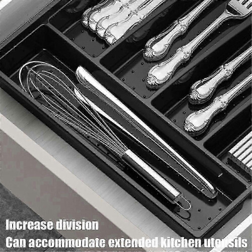 Plastic Cutlery Organizer Box with Lid for Flatware Storage 2