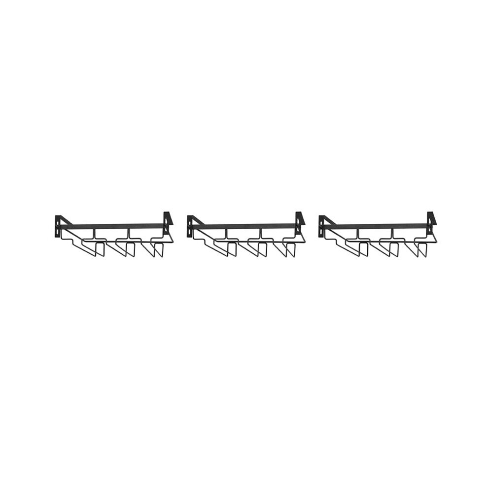 3X Wine Glass Rack Under Cabinet,3 Rows Hanging Stemware Rack Metal Glasses Holder Storage Hanger For Kitchen,Bar,Etc Istovo
