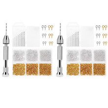 Resin Tools Kit with 2Pcs Pin Vise Hand Drill 20Pcs Drill Bits and 800Pcs Screw Eye Pins for DIY Keychain Pendant Making