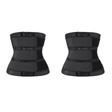 2X Hot Sweat Waist Slimming Fine-Tuning Zipper Belt Body Shaping Machine Weight Loss Exercise Belt Large Size Black XL