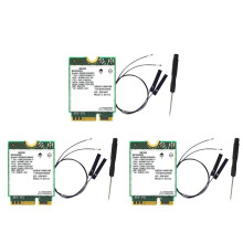 3X WIFI 7 BE200 BE200NGW WLAN-Karte + Antenne BT 5.4 802.11AX Tri-Band M.2 NGFF Wireless-Netzwerkadapter für Win10/11