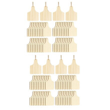 240 Pieces Wooden Cow Ear Tags Unfinished Wood Hanging Cow Tags with Ropes for DIY Christmas Party Decor