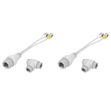 2X 2-In-1 POE Camera Simplified Cable Connector Splitter Cable Connector Three-Way RJ45 POE Camera Install Adapter