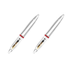 2pcs 0.5mm Nib Fountain Pen with Eyedropper High Capacity Transparent Pens Office School Supplies Red