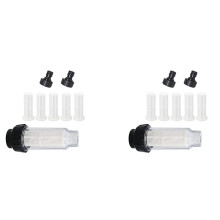 2x Water Filter Garden Hose, 3/4 Inch Water Pre-Filter Water Filter Set with 10 Filter Inserts + 4 Quick Adapters