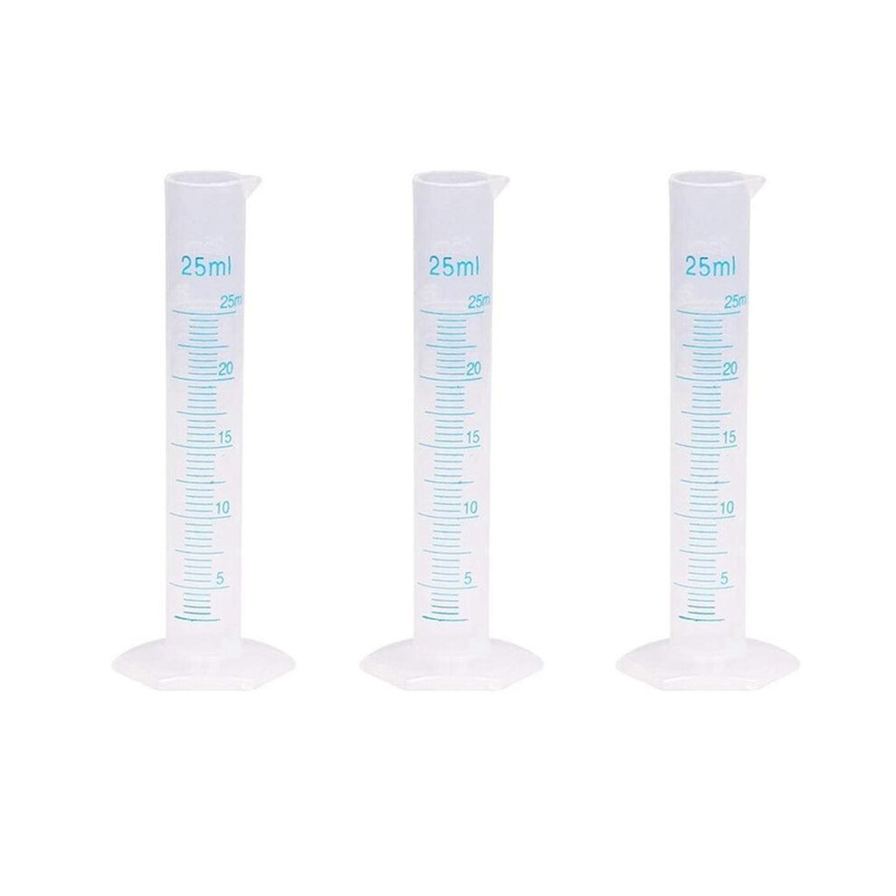3X Measuring Cylinder Plastic Graduated Tube Tool For Lab(25Ml) 4712710552019