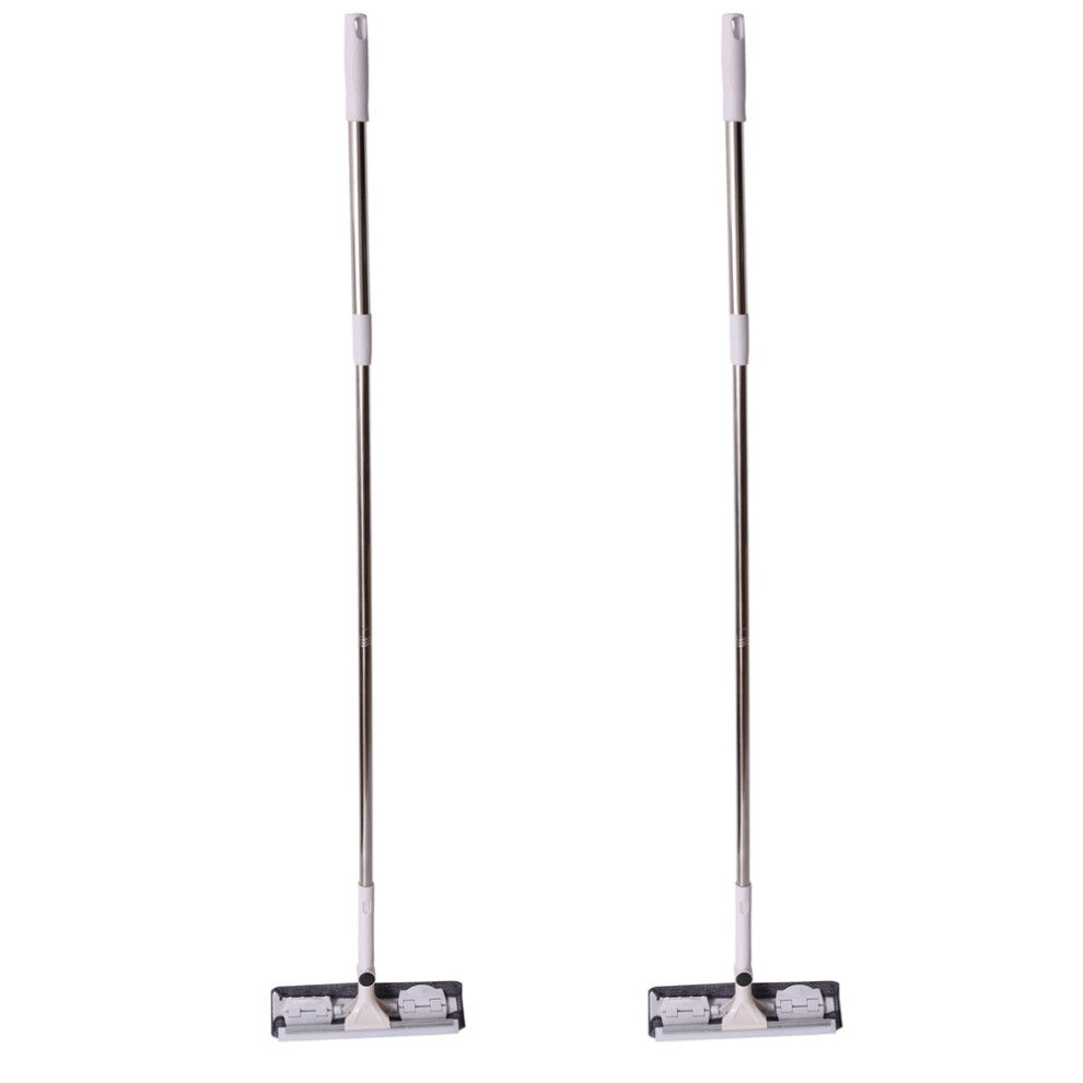2X Glass Cleaning Double-Sided Telescopic Rod Window Cleaner Squeegee Wiper Long Handle Rotating Brush Scrubber 6033977916467