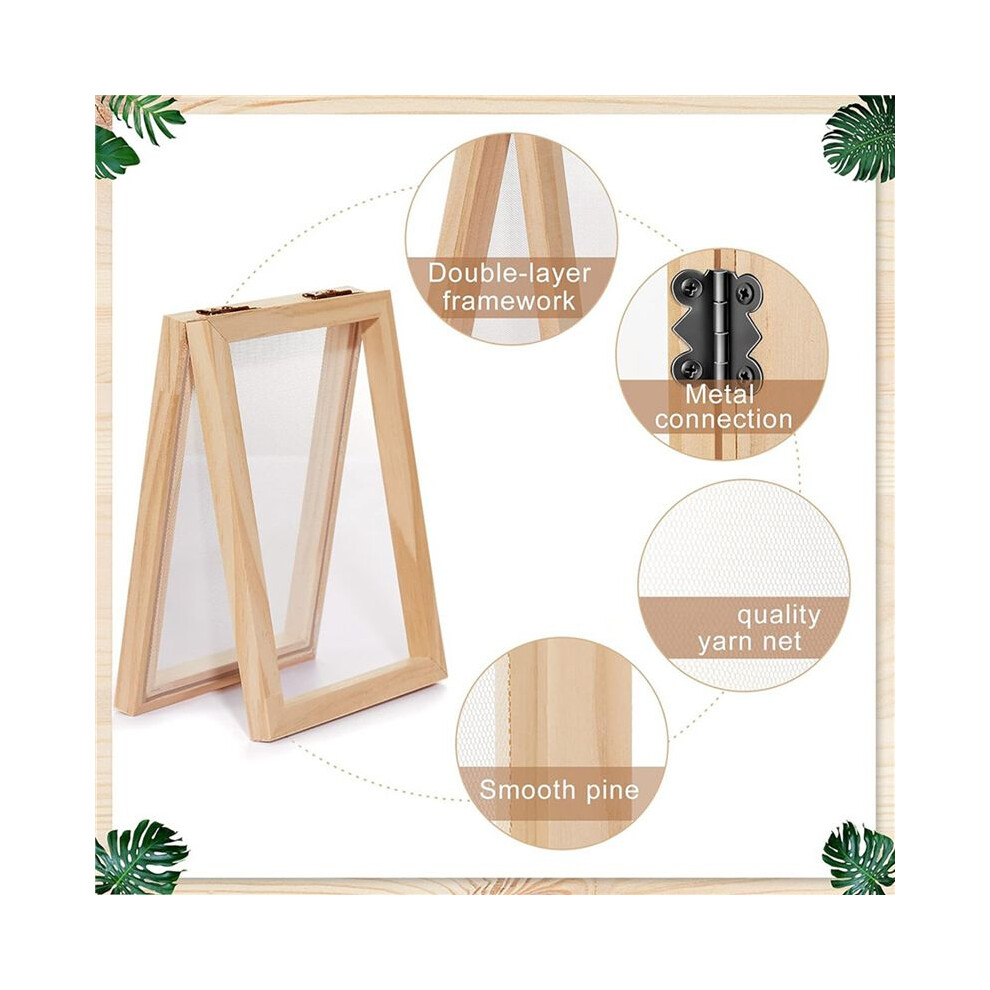 12 Pieces Paper Making Wooden Paper Making Mould Papermaking Screen Kit 3 Size Frame For Diy Paper (A7, A6, A5) 6031945972323