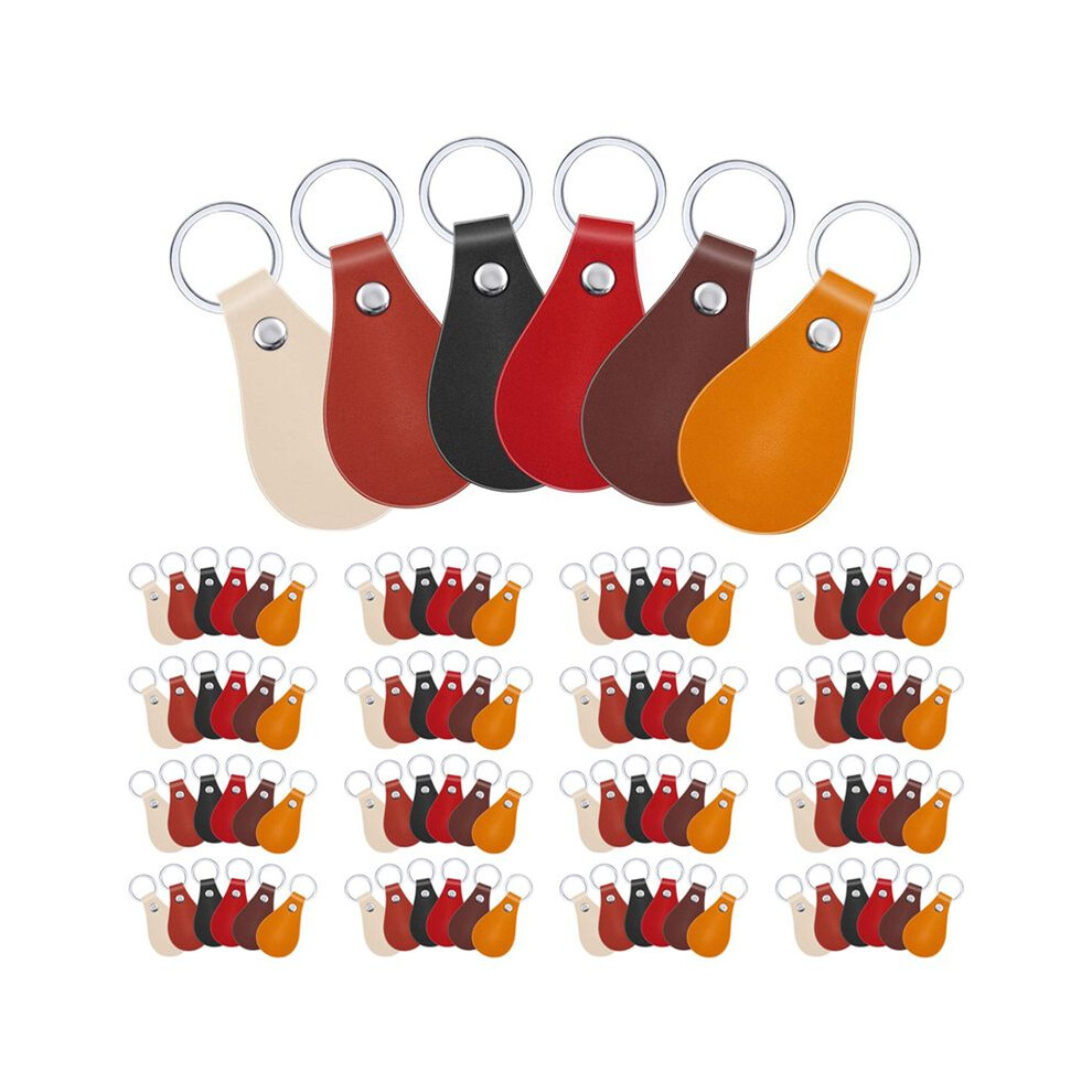 180 Pcs Pu Leather Key Fob Kit Leather Key Fobs Blanks With Rivets And Key Rings Leather Keychain 6033977939640