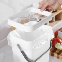 2X 1.3 Gallon Kitchen Compost Bin Trash Can with Lid Under Sink Food Waste Bin Small and Light Bathroom Trash Can White