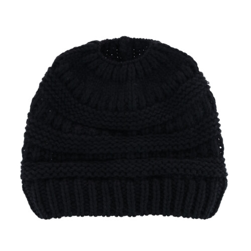 CTM Women's Ponytail Winter Beanie Knit Hat