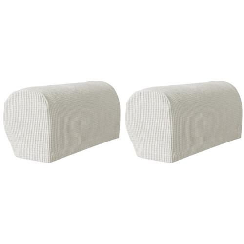 4PCS Soft Stretch Plush Armrest Covers, Stretch Armrest Covers for Chairs/Sofas, Couch Arm Covers,White