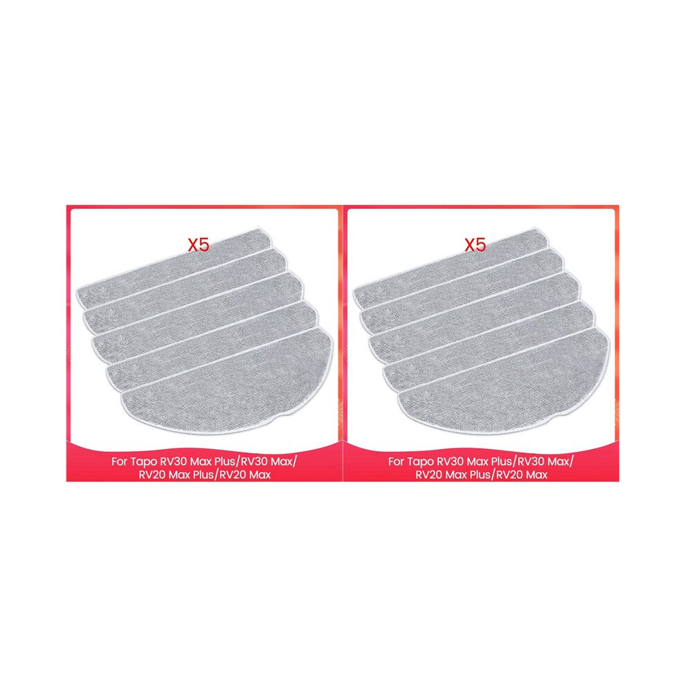 10X Washable Mop Cloth For Tapo Rv30 Max Rv30 Max, Rv20 Max Rv20 Max Robot Vacuum Cleaner Parts 6032522623737