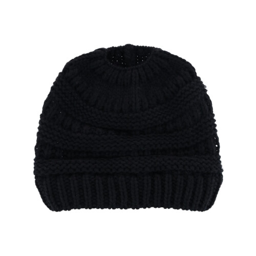 CTM Women's Ponytail Winter Beanie Knit Hat 1