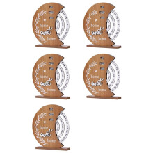 5X Wooden Calendar Home Porch Decoration Office Desktop Decoration Manual Rotating Desk Calendar Sweet House A