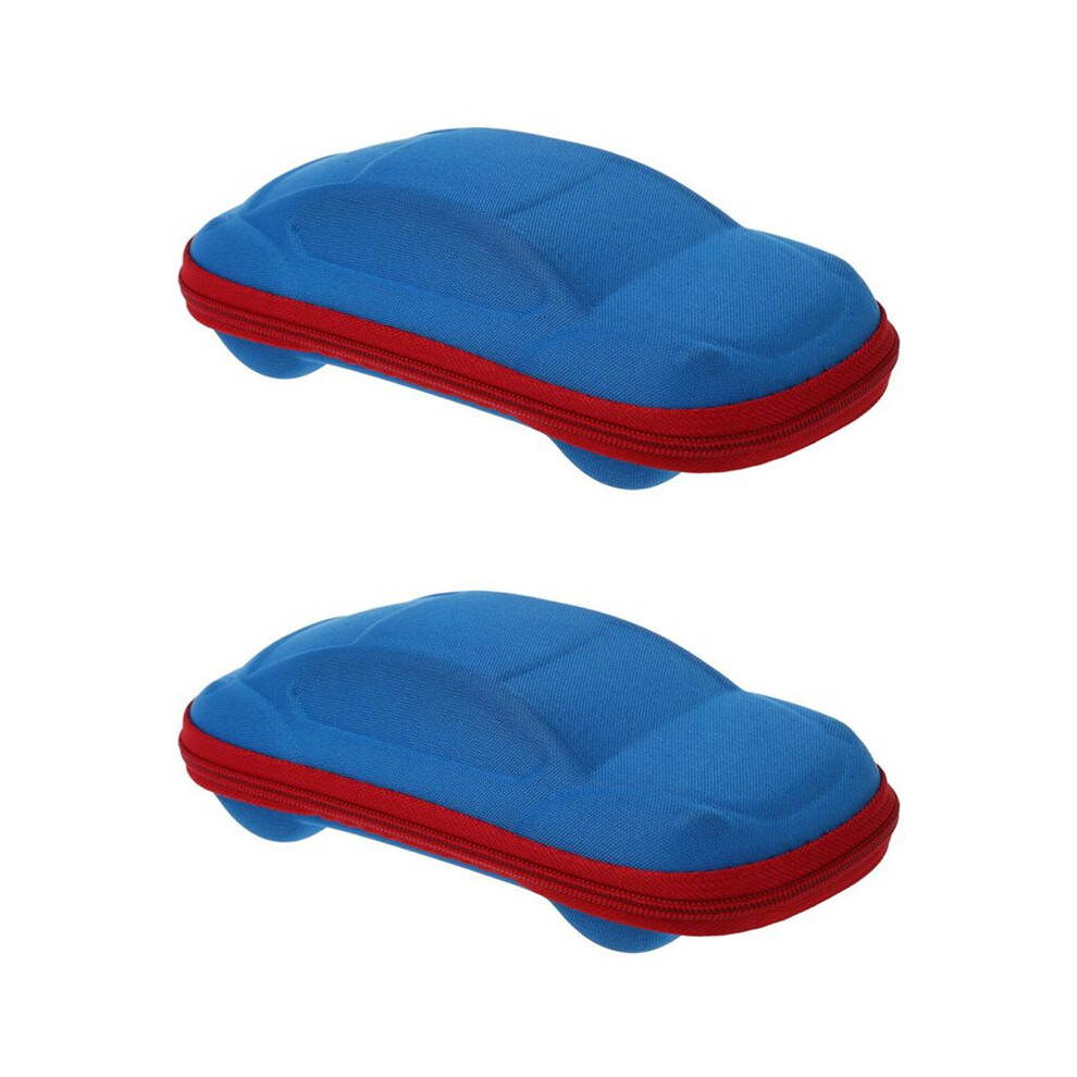 Istovo 2X Car Shape Kids Spectacles Eyeglasses Glasses Zip Case