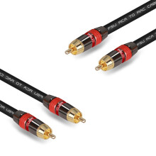 2X FSU Digital Audio Cinch Kabel Premium Stereo Cinch zu Cinch Koaxial SPDIF Kabel 0.5M